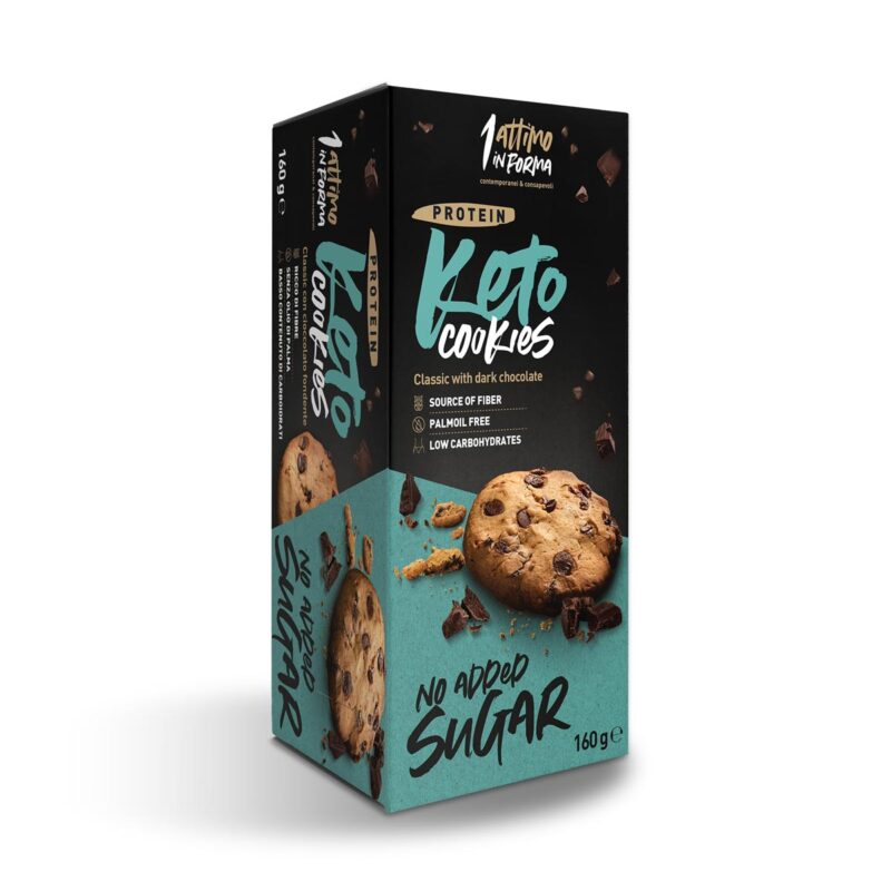 Keto Cookies Classici Proteici Con Scaglie di Cioccolato Fondente