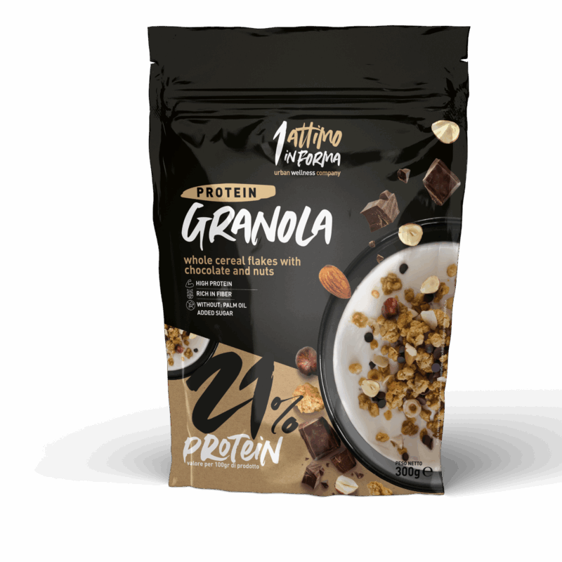 Granola Proteica - Gusto Nocciole, Mandorle e Cioccolato