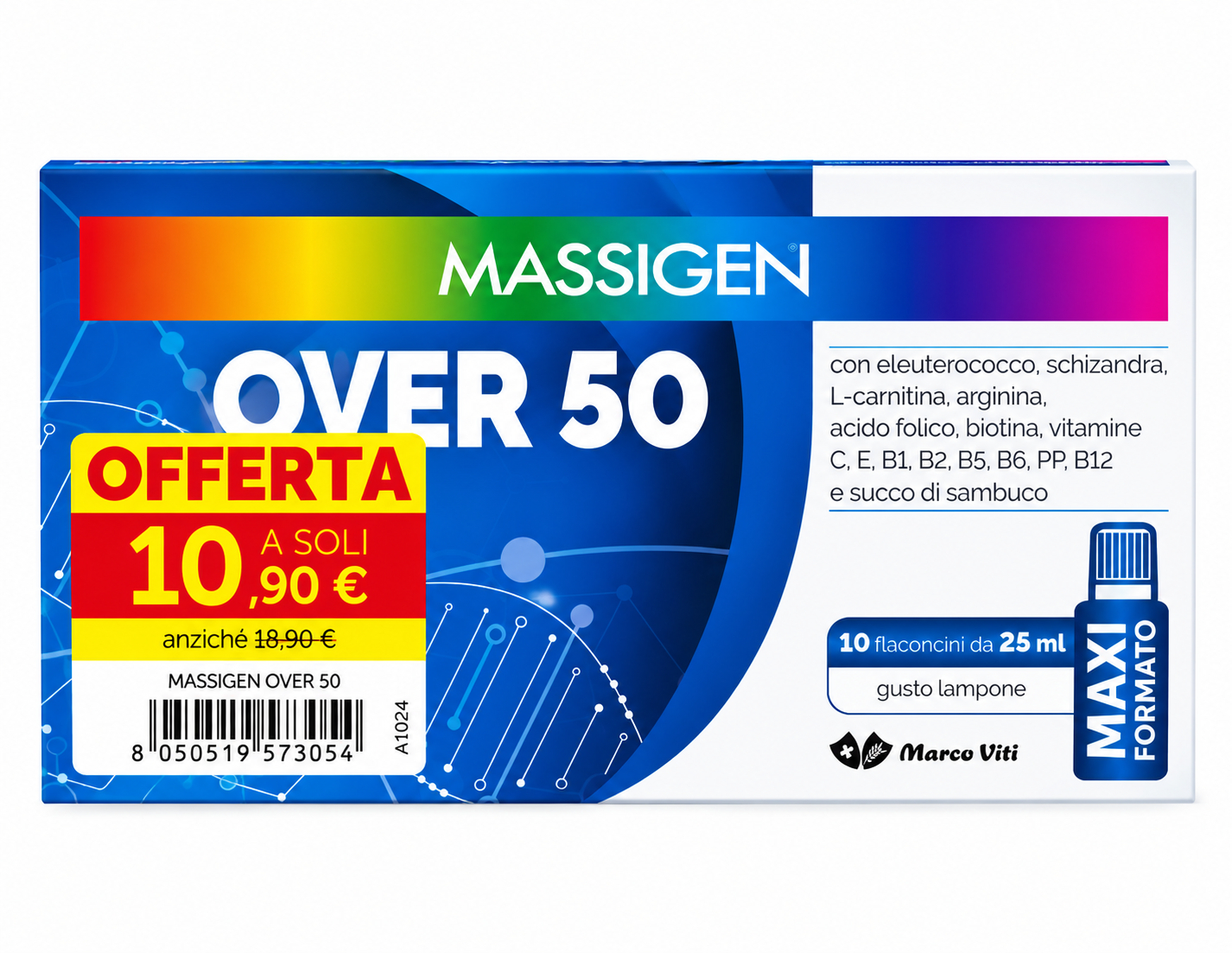 Massigen over 50 10 flaconcini 25ml