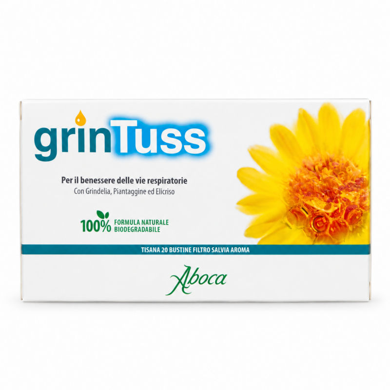 Aboca Grintuss Tisana 20 Filtri da Infuso Integratori Linea Tosse